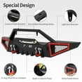 thumbnail image 2 of Ledkingdomus Full Width Front Bumper Compatible with 1987-2006 Jeep Wrangler, TJ & YJ Off Road with Plate D-Ring, 2 of 4