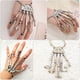 thumbnail image 5 of Pulsera de mano de esqueleto punk de 2 piezas, pulsera de mano de calavera exagerada, pulsera de aleación para vestido de fiesta, 5 of 6