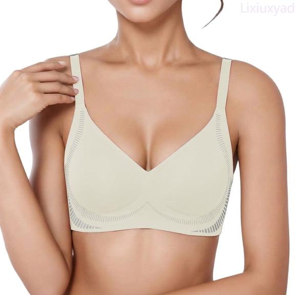 Lixiuxyad Seamless Comfort Bra For Non Padded Wirefree Bralette Push Up Enhancer For Small Chest,Bras for Women Beige L