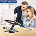 thumbnail image 4 of BESIGN LSX7 Laptop Stand with 360 Rotating Base, Ergonomic Adjustable Notebook Riser, Foldable Computer Holder, Printer Stand Compatible with 10-15.6, 4 of 9
