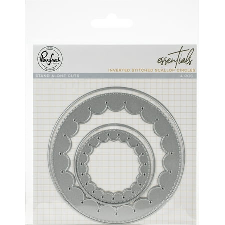 UPC: 0782150201390 | Pinkfresh Studio Essentials Die Set-Inverted Stitched Scallop Circle