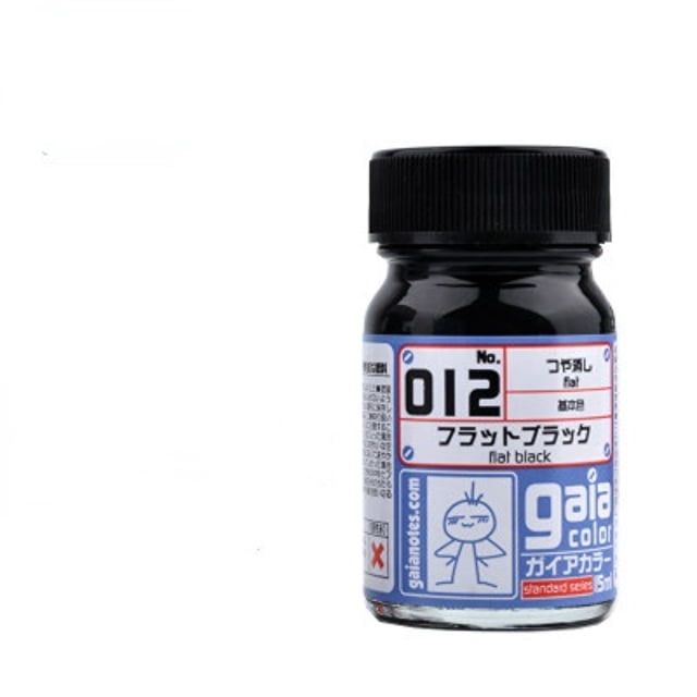 Gaia Color 012 Flat Black Matte Lacquer Paint 15ml Model Building Paint