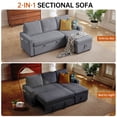 thumbnail image 5 of Soscana Sectional Sofa with Reversible Storage Chaise,Sleeper Sofa Couch Pull Out Bed 2 in 1,3 Seat L Shaped Sectionals with Side Pockets for Living Room Apartment Office Studio,Light Gray, 5 of 7
