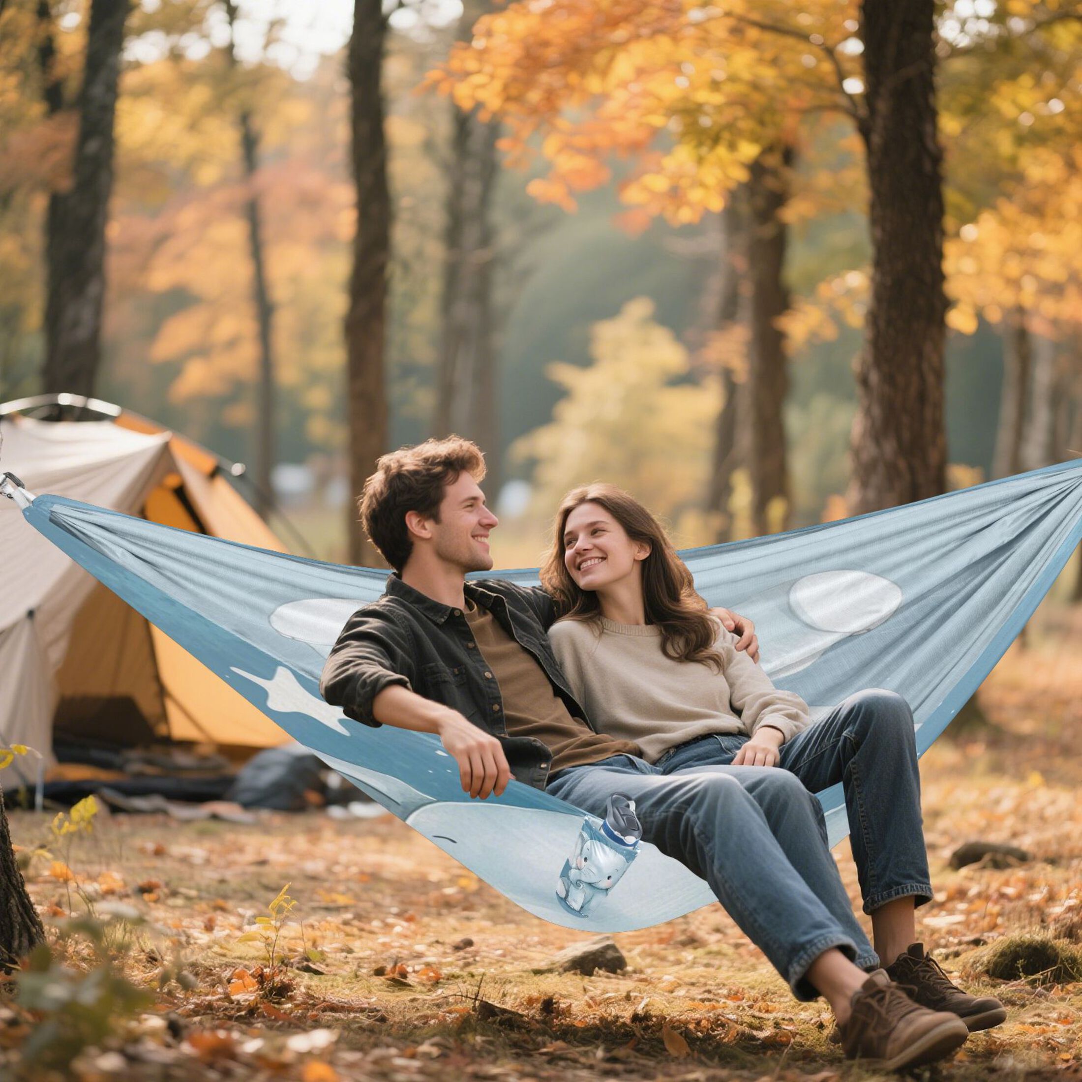 Hammock Camping Hammock Nylon Portable Hammock Travel Camping Hammock Cute Little Blue Elephant
