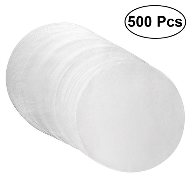 500 piezas de papel aceitado redondo para hornear, accesorio para galletas, papel para hornear, seguro para hornear a alta temperatura, apto para bandejas de 8 pulgadas (blanco)