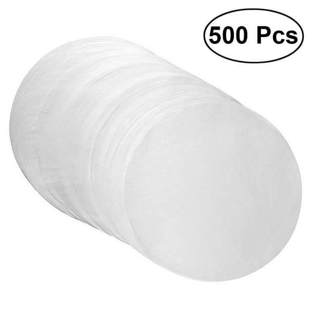 500pcs Round Oiled Paper Bakeware Accessory Cookie Paper Baking Sheets Safe for High Temperature Baking Fit for 8 Inch Sheet Pans (White)