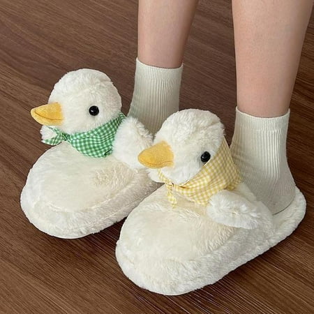 

CoCopeanut Cute White Duck Slipper for Women’s Indoor Home High Quality Female Plush Slippers Girls Sister Gifts Kawaii Cute Shoes Slides