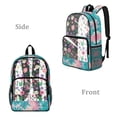 thumbnail image 2 of COEQINE Clear Backpack for School Multi-Pocket Bookbag PVC Polyester See Through Book Bag with Padded Shoulder Straps, Heavy Duty Work Bag Transparent Daypack for Girls, Pink Purple Daisy Floral, 2 of 7