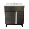 thumbnail image 4 of Bellaterra Home 31" Single vanity in Silvery Brown finish top with White quartz and oval sink, 4 of 10