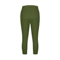 thumbnail image 4 of Plus Size Capri Leggings for Women Slim Fitted Yoga Pants Tummy Control Workout Solid Cropped Slacks Army Green 5XL, 4 of 6
