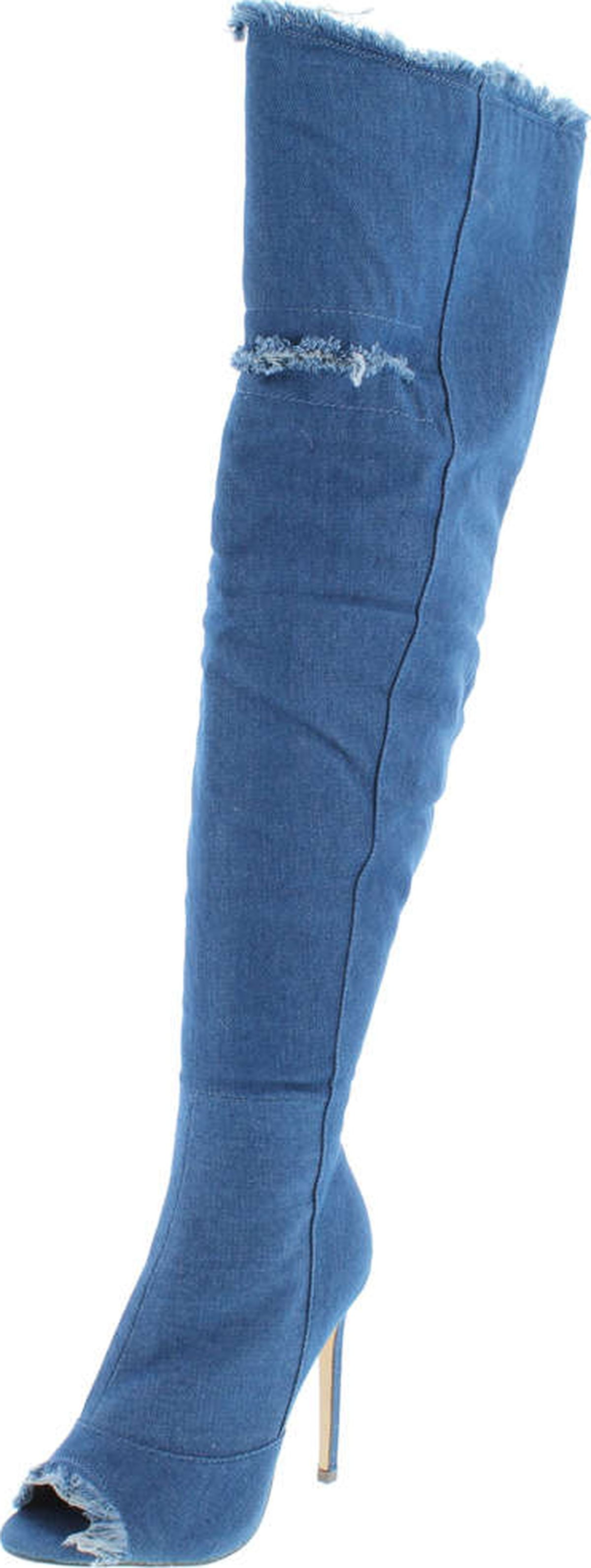 liliana denim thigh high boots