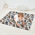 thumbnail image 2 of Blue and Brown Feather Pattern Blanket,Comfortable Soft Flannel Throw Blanket,All Season,Warm Lightweight Blankets for Sofa Bed Couch Living Room Chair,30"x40", 2 of 4