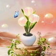 thumbnail image 2 of Tulip Lamp Lights Table Lamp Flower Desk Lamp Led Tulip Night Light for Living Room Bedroom with Vase,Table Lamp Ornaments for Home Living Room Desktop Home Decor (Pink), 2 of 7
