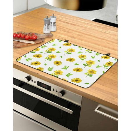 

Yellow Daisy Stove Top Covers for Electric Stove Heat Insulation Fireproof Glass Cooktop Cover Counter Top Glass Stove Cover for Prevent Scratches 36 x21 Elegant Spring Floral Summer Botanical