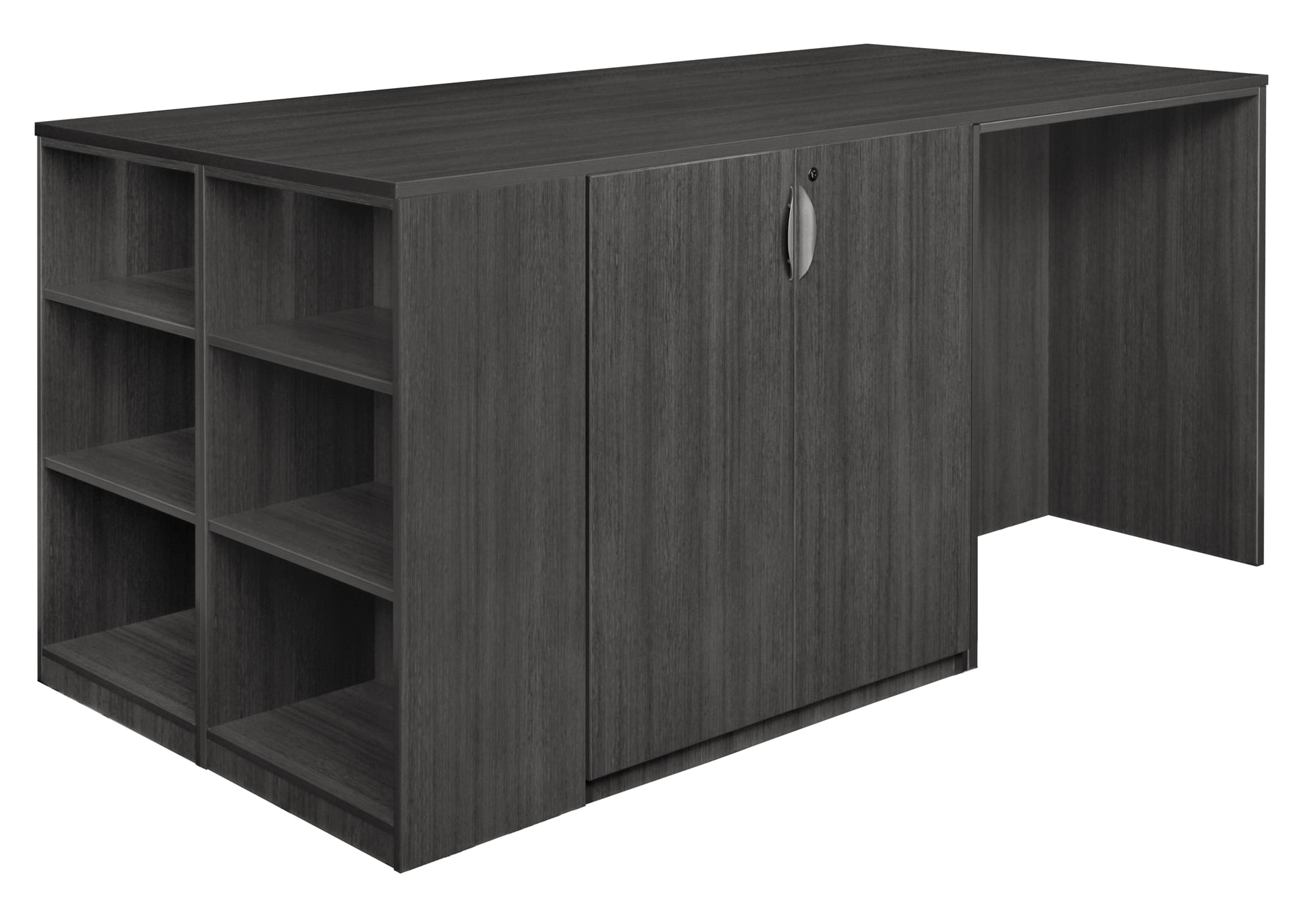 Legacy Stand Up 2 Storage File/Desk Quad with Bookcase