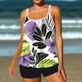 thumbnail image 2 of Taqqpue Tankini Swimsuits for Women Two Piece Tummy Control Swimsuits Flowy Blouson Floral Swim Tank Top with Boyshorts S-2XL, 2 of 6