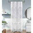 thumbnail image 3 of WARM HOME DESIGNS White Lace Stall Shower Curtain 36 W x 72 L Inches with Attached Valance & Tassels. LA White 36, 3 of 4