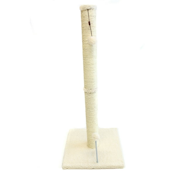 36 inch Sisal Scratching Post (Beige Fleece 16x16 Base)