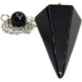 thumbnail image 1 of Angelstones Pendentif Reiki Chakra à Pointe Hexagonale en Cristal de Pierre Précieuse Naturelle Agate Noire, 1 of 2