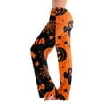 thumbnail image 2 of Halloween Lounge Pants for Women Pumpkin Print Stretch Casual Elastic Waist Pj Pants, 2 of 6