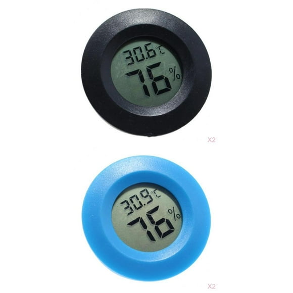 Humedad Redonda Del Termómetro De Digitaces, Exhibición Del LCD Para El Tanque Del Reptil 4Pack Sunnimix Humedad del termómetro digital