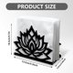 thumbnail image 2 of Servilletero decorativo de metal negro con diseño de flor de loto para mesa, 13,5 x 10,4 x 5 cm., 2 of 9