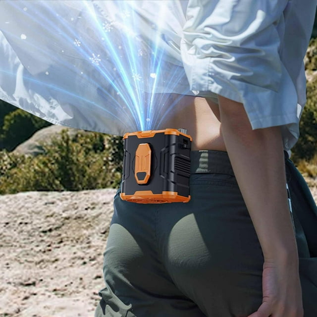 Elodie Portable Waist Fan with Flashlight Work Belt Fan for Running Climbing Hiking 8000mah