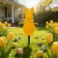 thumbnail image 4 of Easter Flocked Bunny Garden Stakes - Weather-Resistant Outdoor Decor for Yards, Gardens & Party Landscapes, Cute Bunny-Themed Accent, Perfect Easter & Spring Festive Decoration, Yellow, 4 of 6
