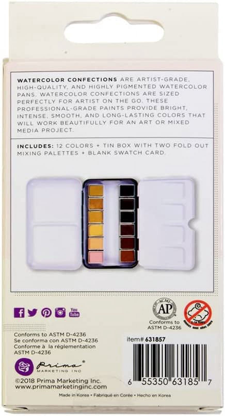 Prima Watercolor Confections Watercolor Pans 12/Pkg-Complexion
