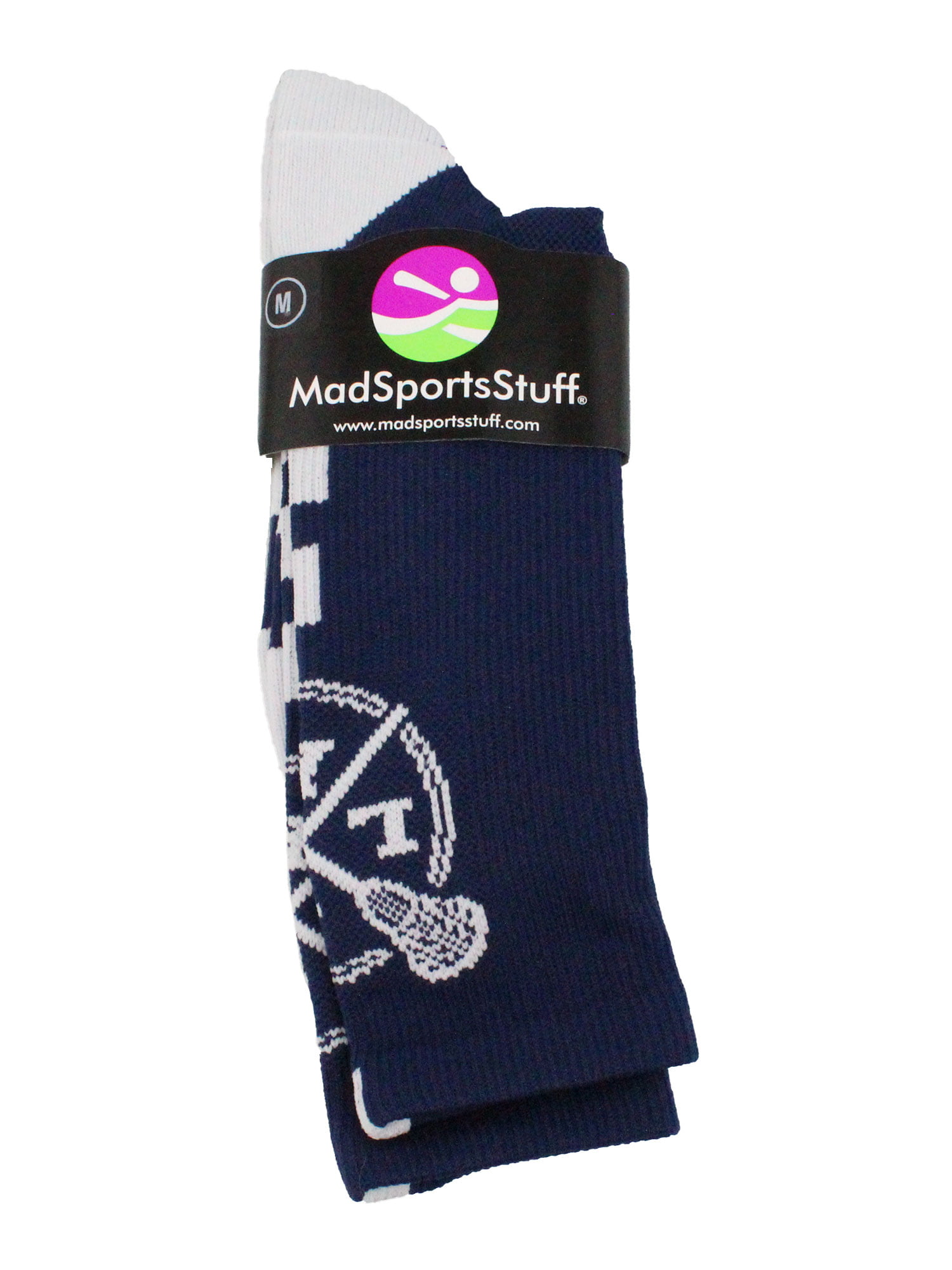 Multiple Colors LAX Lacrosse Socks with Lacrosse Sticks Athletic Crew Socks 