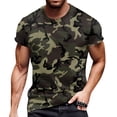 thumbnail image 6 of Dresfit Gym Shirts Mens Crew Neck Camouflage Tennis Tops Short Sleeve Cotton Relaxed Fit Work Out T Shirts Lightweight Basic Tees Dark Green M, 6 of 6