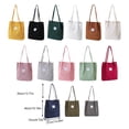 thumbnail image 4 of Sonducket Bolso de mano de pana para mujer, bolso de hombro ligero, bolsas de compras de gran capacidad, almacenamiento, bolsos informales Retro, Bolsas de mensajero y de hombro Verde claro, 4 of 6