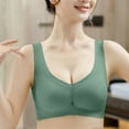 thumbnail image 3 of Bigersell Women's Spaghetti Strap Bra Women's Bra Wire Free Underwear OnePiece Bra Everyday Underwear Bras Female Spandex Sports Bra Women's Plus Bralette Bra, Style 1207, Green 4XL, 3 of 5