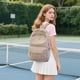 thumbnail image 5 of Mochila de pana para mujer, estilo universitario, a rayas, para la escuela, con detalle de borla, mochila suave para uso diario, ideal para portátil, trabajo o salidas informales. Mochila ligera e, 5 of 6