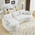 thumbnail image 2 of 124" Oversized Boneless Couches for Living Room, Sectional Curved Sofa with 7 Pillows, L-Shape Boneless Couch with Deep Seat, High-Density Memory Foam, No Assembly Required, Chenille (White), 2 of 10