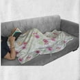 thumbnail image 6 of Watercolor Flower Soft Flannel Fleece Blanket, Soft Colored Roses Vintage Old Style Retro Painting Spring Garden, Cozy Plush for Indoor and Outdoor Use, 60" x 80", White Pink Green, by Ambesonne, 6 of 6