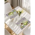 thumbnail image 5 of Blue Purple Floral Placemats Set of 4, Spring Vintage Hydrangea Flower Truck Placemats for Dining Table, Place Mats for Kitchen Tabletop, Waterproof Wipeable Dining Table Mats Set, 5 of 9