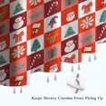 thumbnail image 6 of Red Christmas Santa, Tree and Snowflake Pattern Shower Curtain 36"x72" ,Bathroom Decorative Shower Curtains Set with 12 Hooks,Modern Waterproof Washable Shower Curtain, 6 of 6