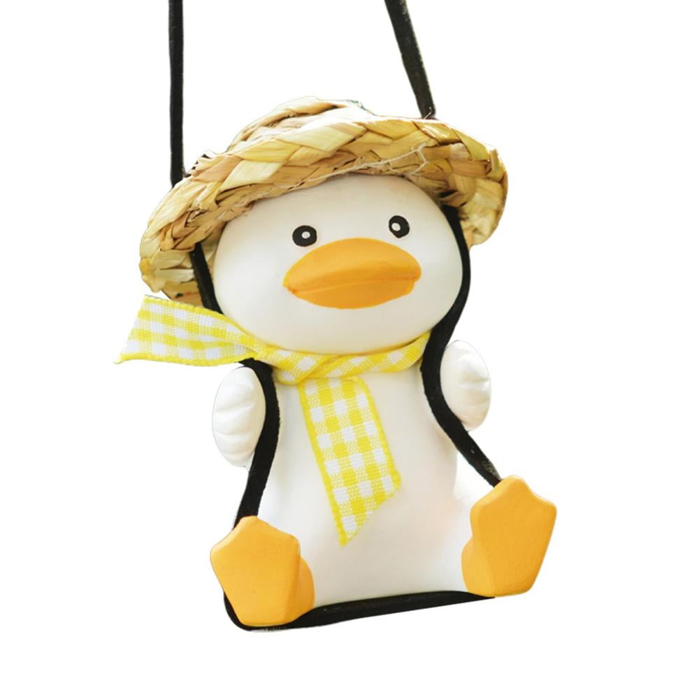 Cute Sitting Swing Duck Car Pendant,Duck On Swing Car Decor Car Rearview  Mirror Pendant Car Accessories Cute Shape Party Hanging Interesting  Hand-made Duck Charm Interior Decoration for Car Home,A6 
