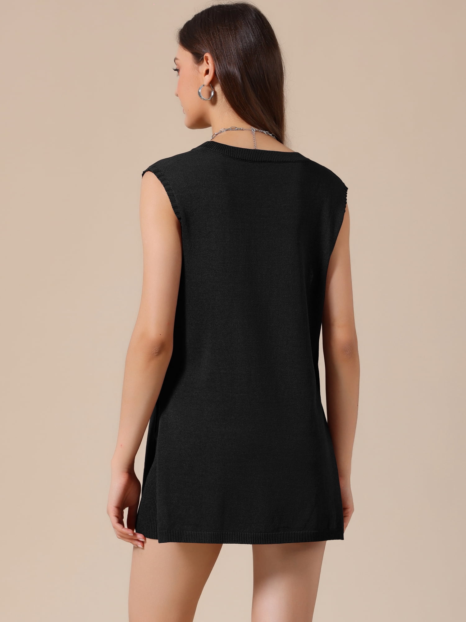 DARING DIVA Women's 2 Piece Lounge Set Ribbed Knit Sleeveless Top Shorts Suit L Black