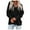 Black, variant on T Shirts for Women Fall Loose Fit V Neck Long Sleeve Batwing Drop Shoulder Buttons Side Plain Leisure Cotton Sweatshirts Sweatshirt(Black,S)