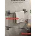 thumbnail image 2 of Mosiee Non Perforated Suction Cup Wall Mounted Towel Rail Holder Bathroom Storage Rack, 2 of 9