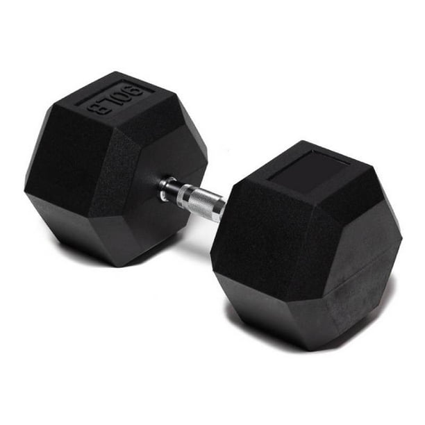Mancuerna Hexagonal 90 Lb MDFitness con Revestimiento en Goma Hexagonal Recubierta