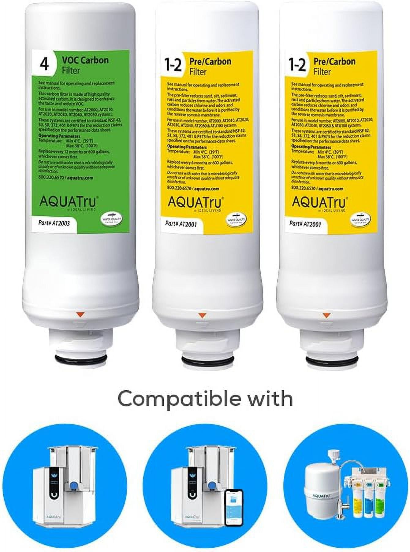 AquaTru Water Filter, 3-Stage Replacement Combo Pack for Classic