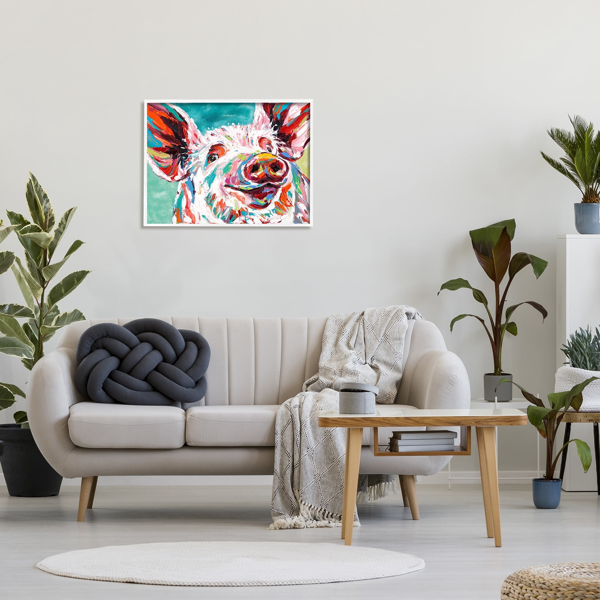 Stupell Industries Brightly Painted Pig, 24 x 30,Design by Carolee Vitaletti