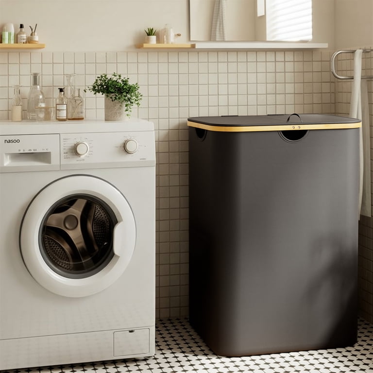 Double Laundry Hamper with Lid and Removable Bags photo 6