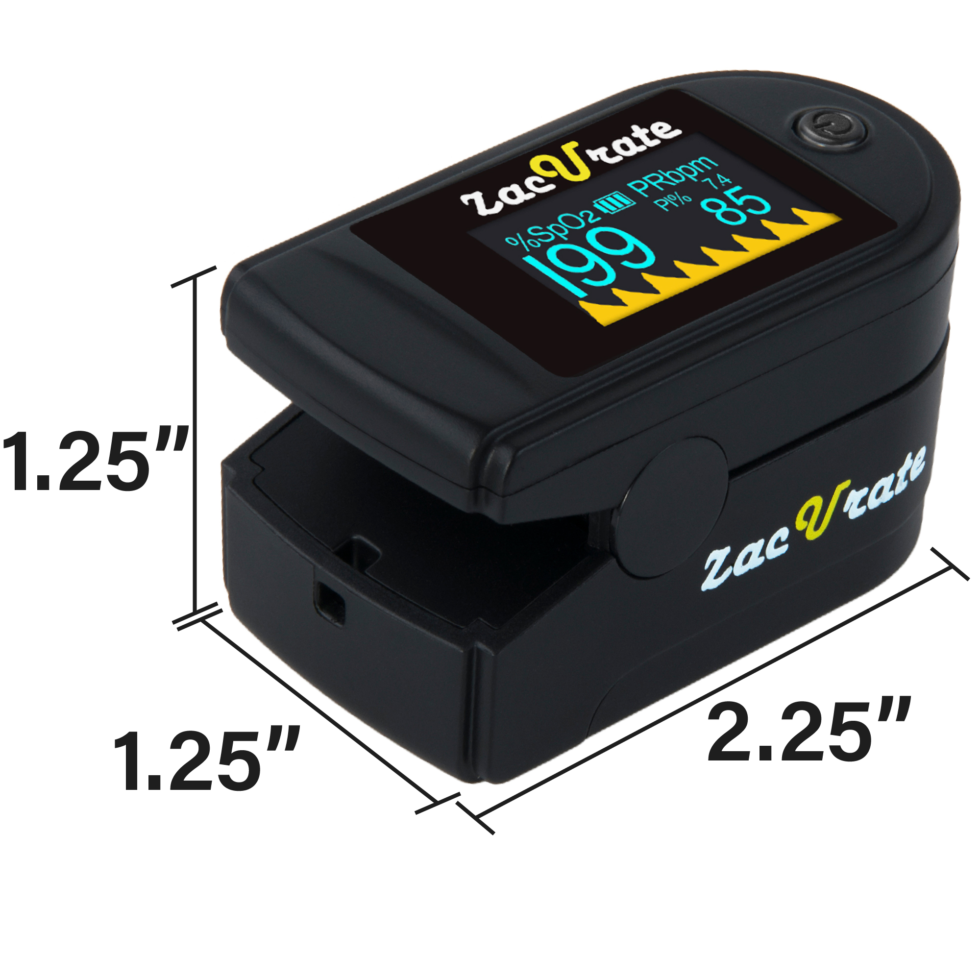 Zacurate Pro Series 500C Deluxe Sporting/Aviation Fingertip Pulse Oximeter with Silicon Cover, Batteries and Lanyard