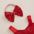 thumbnail image 5 of Okbabeha Baby Girl Valentines Day Outfits Halter Sleeveless Romper Dress Heart Print  one-piece  Bodysuit with Tutu Tulle Skirt Hem, 5 of 8