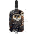 thumbnail image 6 of Square 2Pack PU Leather Cartoon Owl Cruise Luggage Tag with Privacy Cover and Name ID Tag for Travel Handbags Backpacks Luggage Tags, 6 of 6