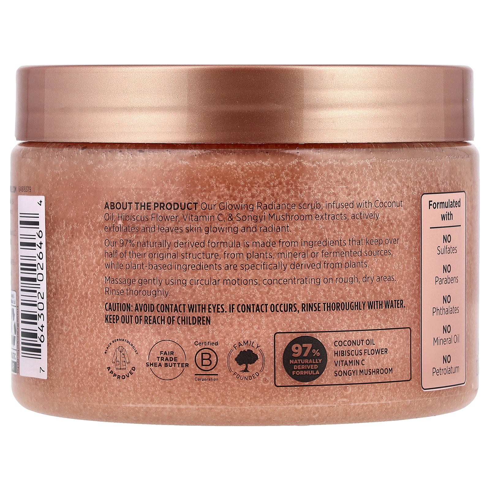SheaMoisture Coconut & Hibiscus Glowing Radiance Scrub, 12 oz photo 3